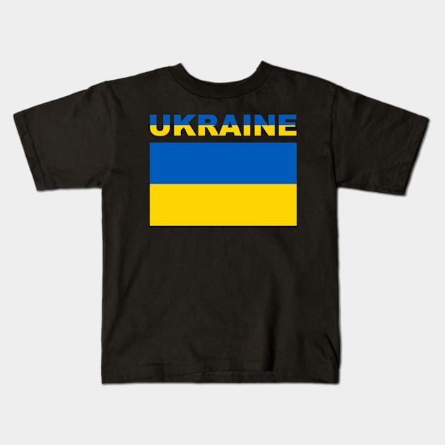 Ukraine Flag Kids T-Shirt by amitsurti